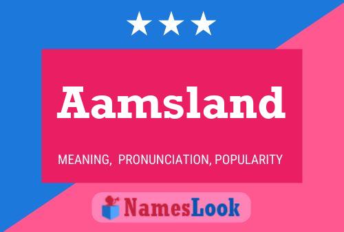 Aamsland Name Poster