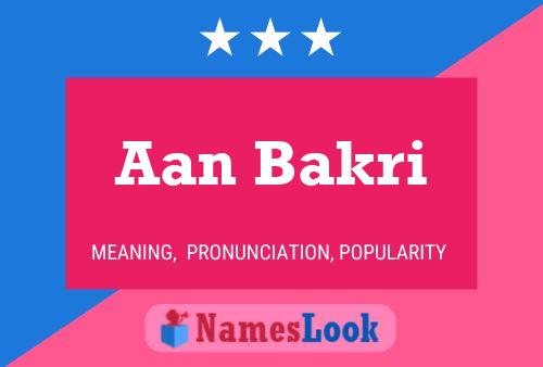 Aan Bakri Name Poster