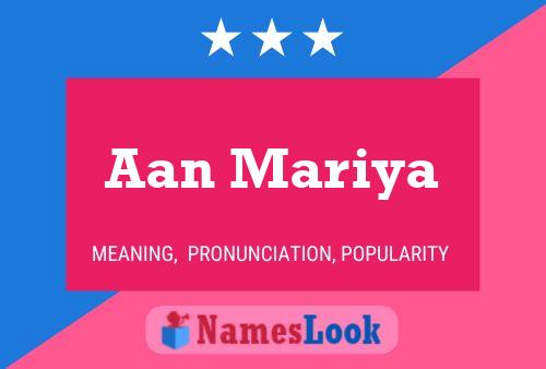 Aan Mariya Name Poster