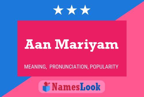 Aan Mariyam Name Poster