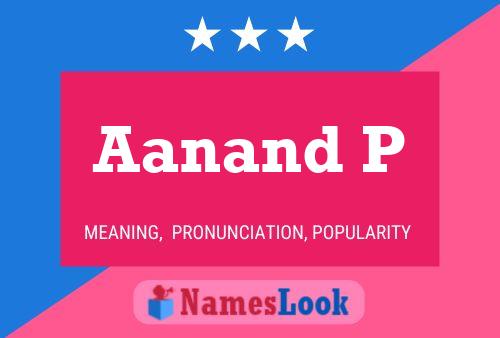 Aanand P Name Poster