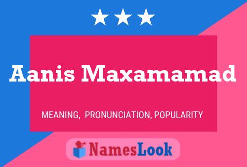 Aanis Maxamamad Name Poster