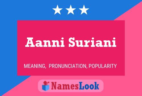 Aanni Suriani Name Poster