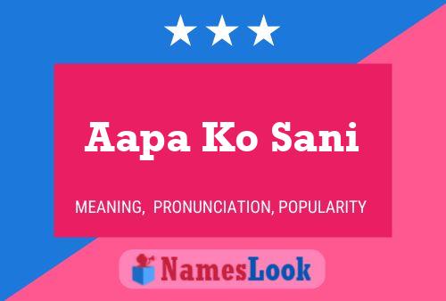 Aapa Ko Sani Name Poster