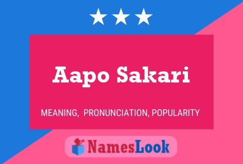 Aapo Sakari Name Poster