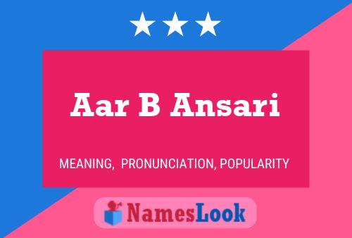 Aar B Ansari Name Poster