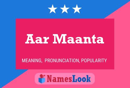 Aar Maanta Name Poster