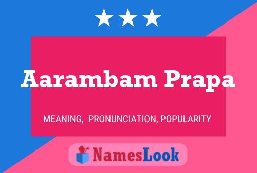 Aarambam Prapa Name Poster