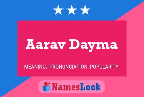 Aarav Dayma Name Poster