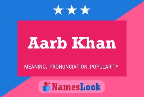 Aarb Khan Name Poster