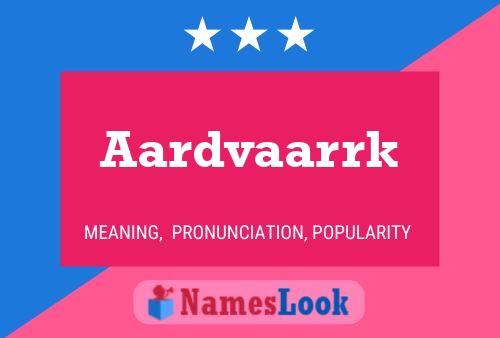 Aardvaarrk Name Poster