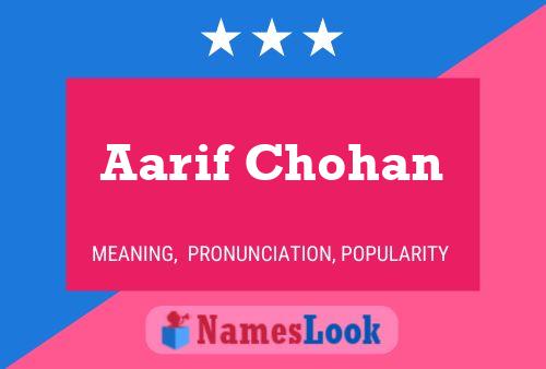 Aarif Chohan Name Poster