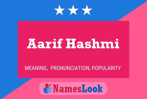 Aarif Hashmi Name Poster