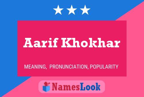 Aarif Khokhar Name Poster