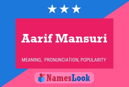 Aarif Mansuri Name Poster