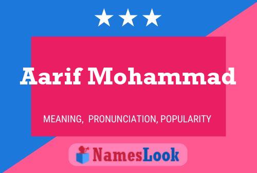 Aarif Mohammad Name Poster