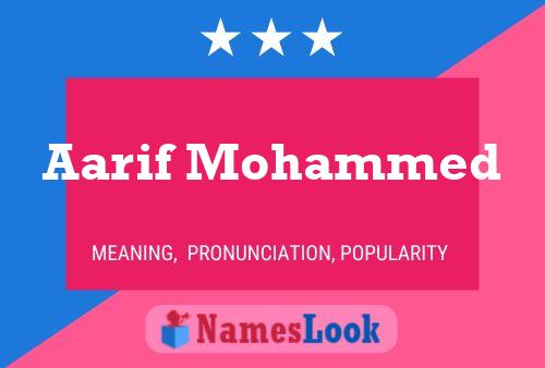 Aarif Mohammed Name Poster