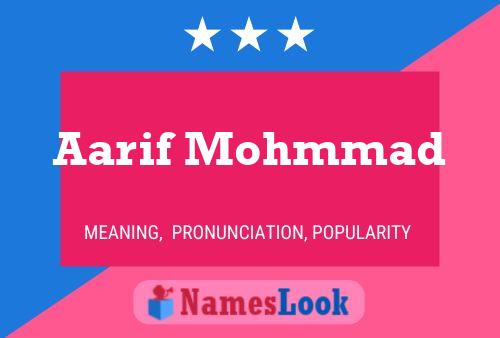 Aarif Mohmmad Name Poster