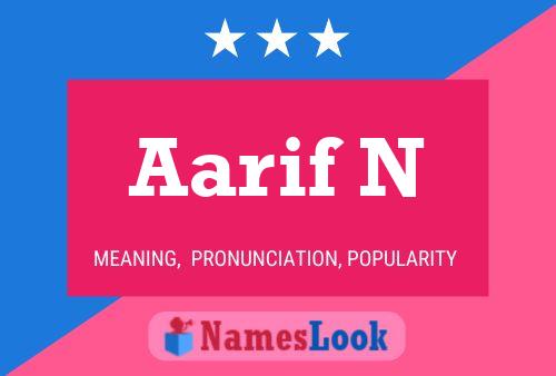 Aarif N Name Poster