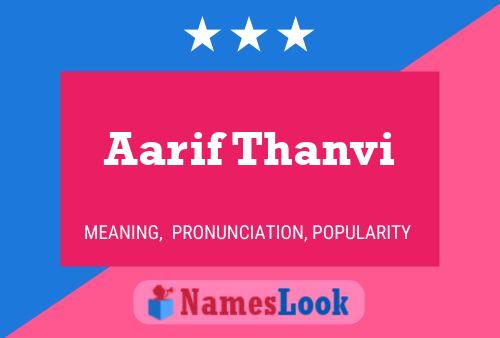 Aarif Thanvi Name Poster