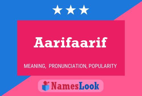 Aarifaarif Name Poster