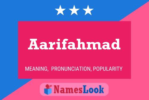 Aarifahmad Name Poster