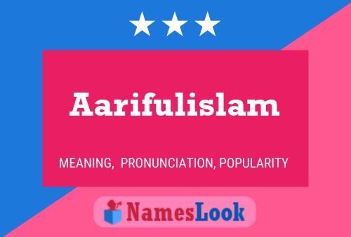 Aarifulislam Name Poster