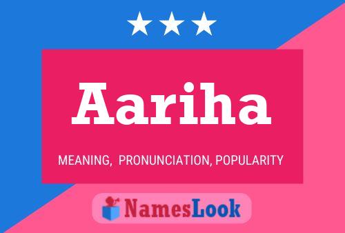 Aariha Name Poster