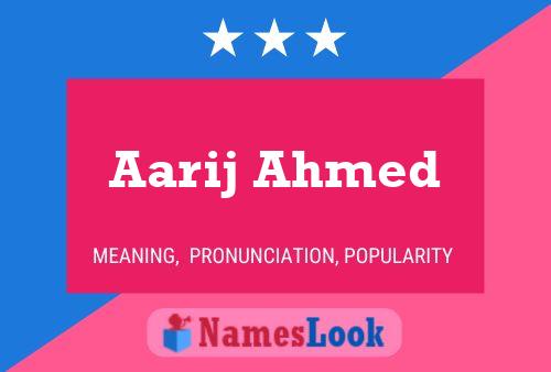 Aarij Ahmed Name Poster