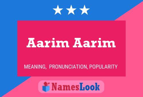 Aarim Aarim Name Poster