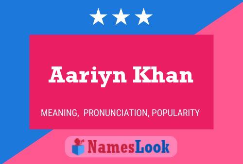 Aariyn Khan Name Poster