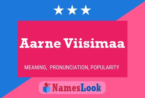 Aarne Viisimaa Name Poster