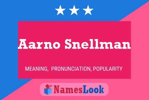 Aarno Snellman Name Poster