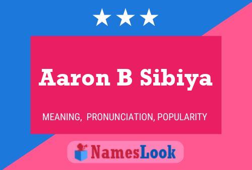 Aaron B Sibiya Name Poster