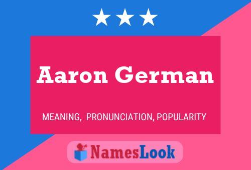 Aaron German Name Poster