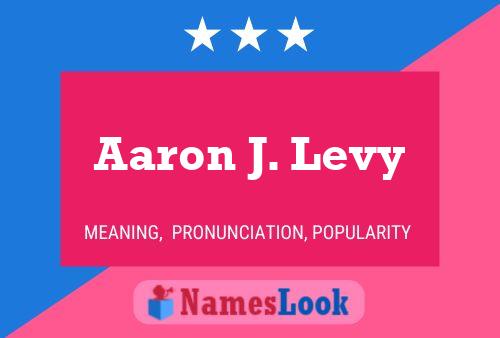 Aaron J. Levy Name Poster