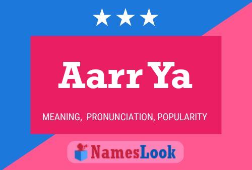 Aarr Ya Name Poster