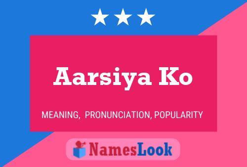 Aarsiya Ko Name Poster