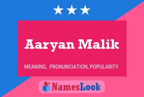 Aaryan Malik Name Poster