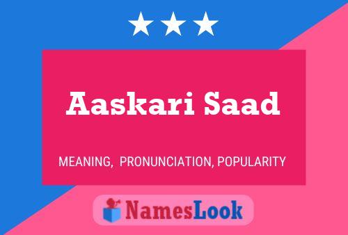 Aaskari Saad Name Poster