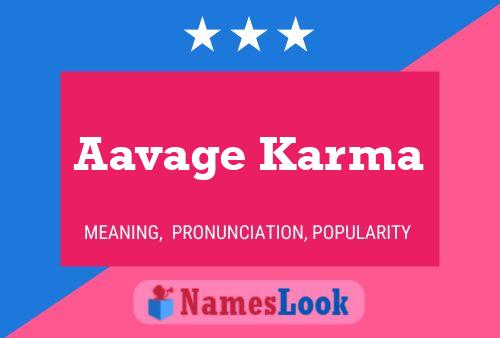 Aavage Karma Name Poster