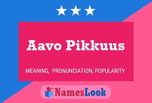 Aavo Pikkuus Name Poster