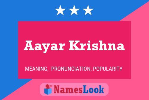 Aayar Krishna Name Poster