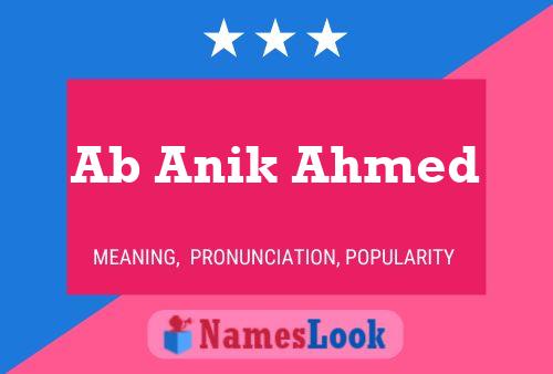 Ab Anik Ahmed Name Poster