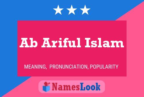 Ab Ariful Islam Name Poster