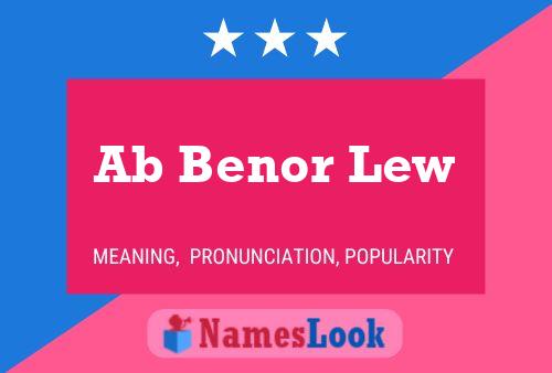 Ab Benor Lew Name Poster