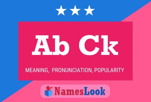 Ab Ck Name Poster