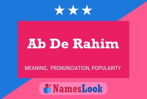 Ab De Rahim Name Poster