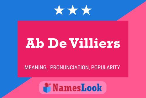 Ab De Villiers Name Poster