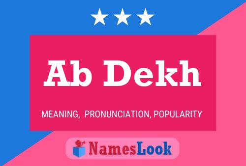 Ab Dekh Name Poster